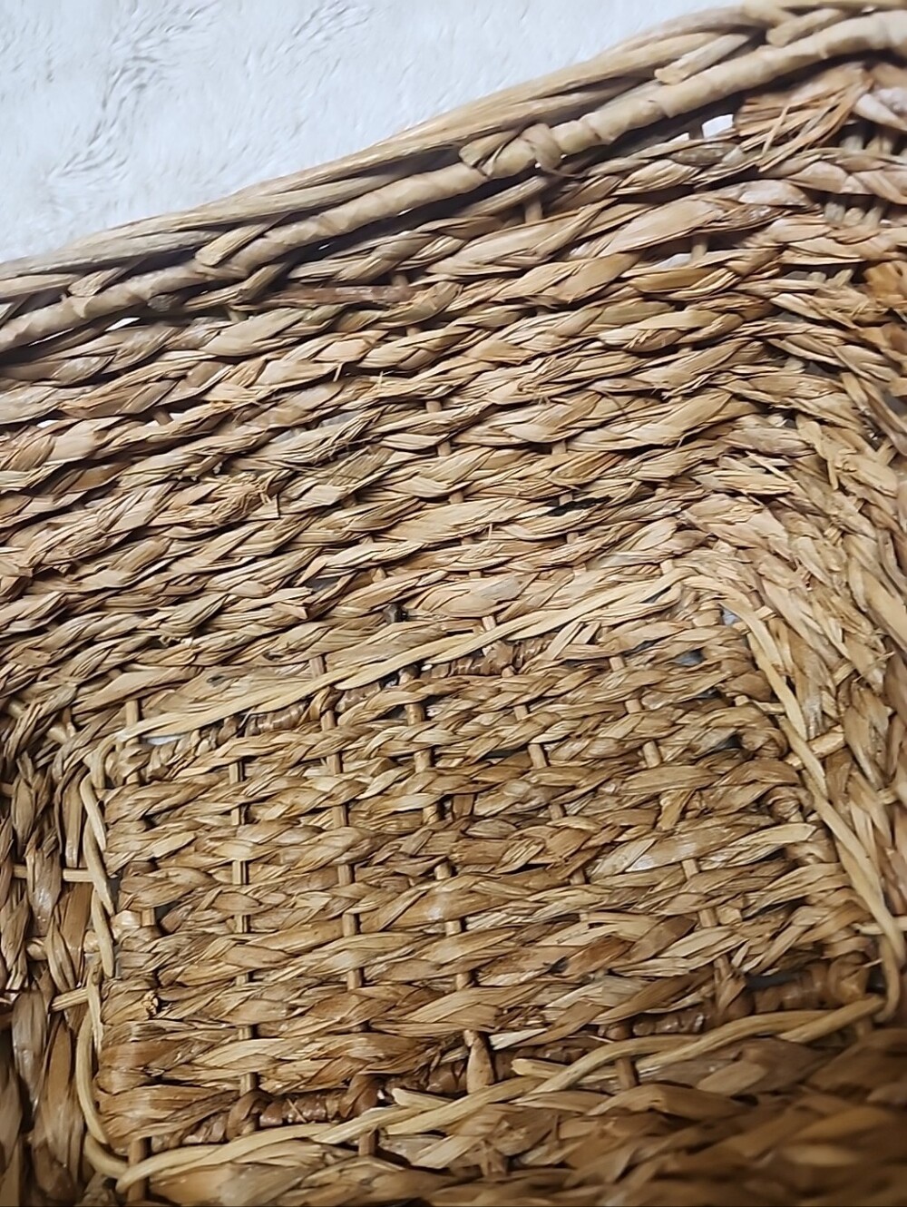 Natural Woven Rectangular Storage Basket - Tan, Wicker Basket With Handles - Picture 9 of 14